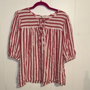 Cato Red and White Striped Blouse 18/20